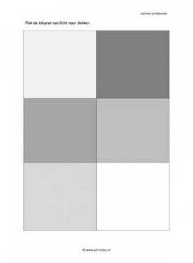 Werkblad vorm en kleur - Licht naar donker grijs