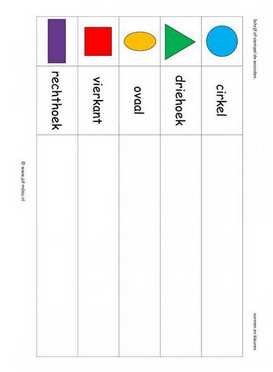 Werkblad vorm en kleur - Stempelen vormen 1 kl