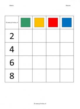 matrixspel Kleuren getallen
