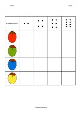 matrixspel Tellen kleuren