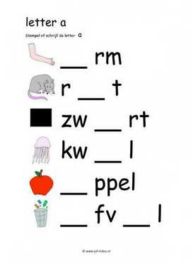 Letters leren - A stempelen kl 1