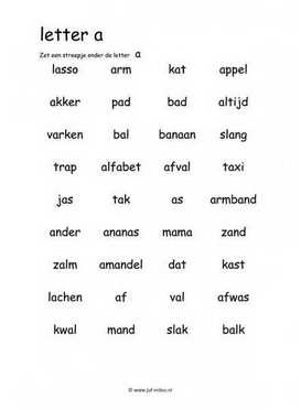 Taal - A zoeken in woorden