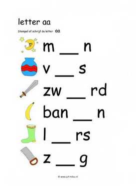 Letters leren - AA stempelen kl