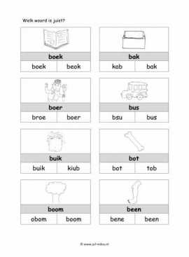 Letters leren - B juiste woord 1