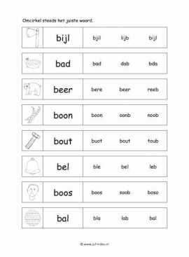 Letters leren - B juiste woord 2