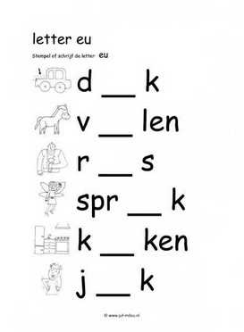 Letters leren - EU stempelen zw