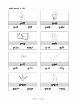 Letters leren - G juiste woord 1