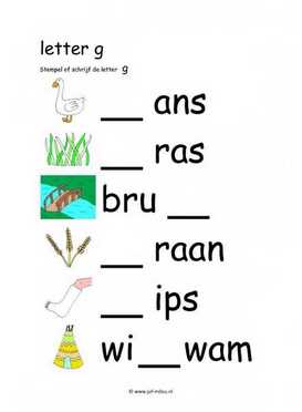 Letters leren - G stempelen kl