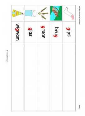 Letters leren - G woorden stempelen kl 2