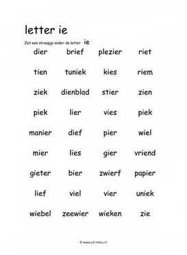 Letters leren - IE zoeken in woord