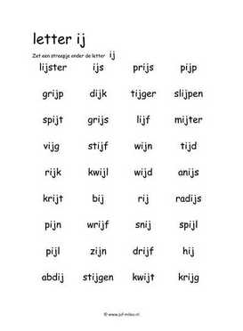 Letters leren - IJ zoeken in woord