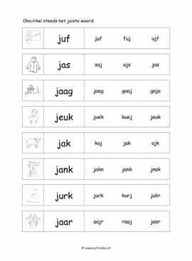 Letters leren - J juiste woord 2