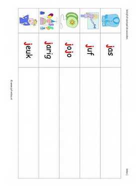 Letters leren - J woorden stempelen kl 1