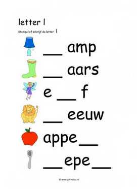 Letters leren - L stempelen kl