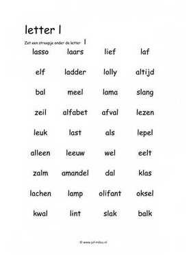 Taal - L zoeken in woord