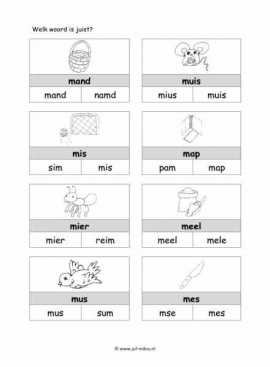 Letters leren - M juiste woord 1