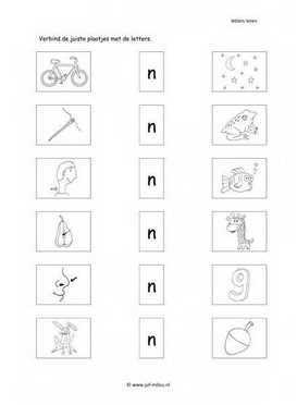 Letters leren - N letter verbinden 1