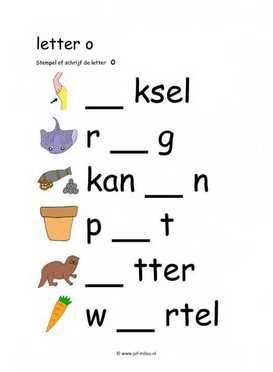 Letters leren - O stempelen kl