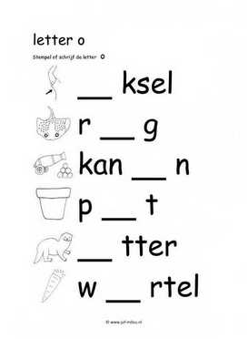 Letters leren - O stempelen zw