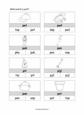 Letters leren - P juiste woord 1