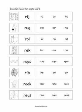Letters leren - R juiste woord 2