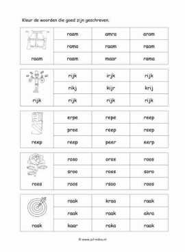 Letters leren - R juiste woord 3