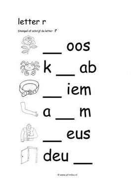 Letters leren - R stempelen zw