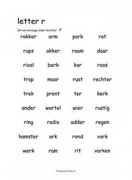 Taal - R zoeken in woord