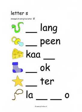 Letters leren - S stempelen kl