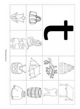 Letters leren - T 12 woorden zw