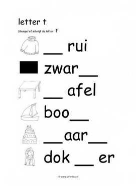 Taal - T stempelen zw