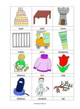 Taal - T woordkaartjes 1