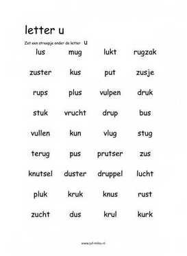 Taal - U zoeken in woorden