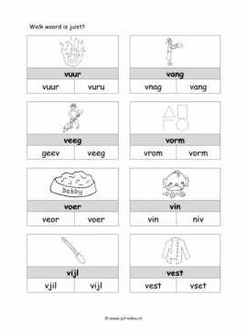 Letters leren - V juiste woord 1