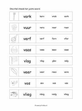 Letters leren - V juiste woord 2