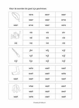 Letters leren - V juiste woord 3