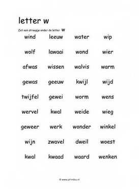 Taal - W zoeken in woord