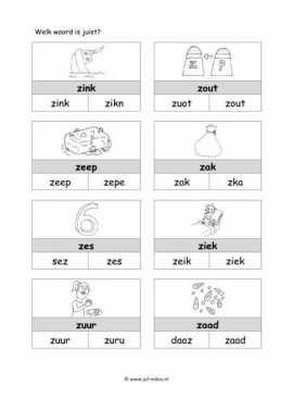 Letters leren - Z juiste woord 1