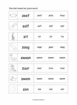 Letters leren - Z juiste woord 2