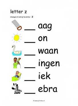 Letters leren - Z stempelen kl