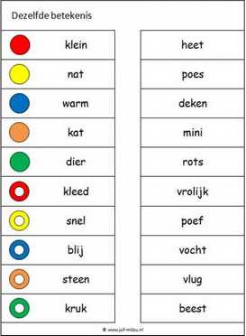 Knijpkaarten - Dezelfde betekenis 01