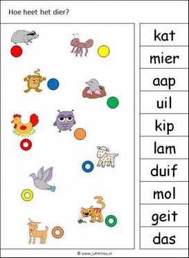 Knijpkaarten - Woordjes lezen 01