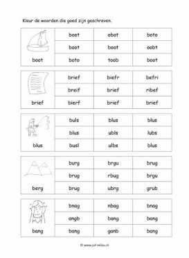 Leren lezen - B juiste woord 3