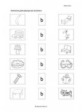 Leren lezen B letter verbinden 2