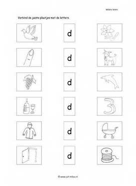 Leren lezen D letter verbinden 1