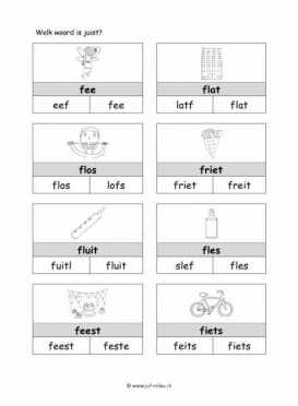 Leren lezen - F juiste woord 1