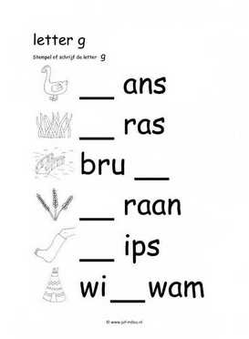 Leren lezen - G stempelen