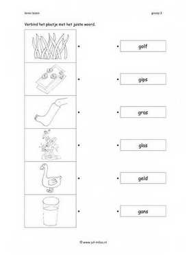 Leren lezen - G woord verbinden 2