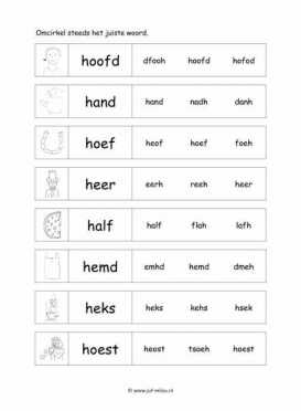 Leren lezen H juiste woord 2