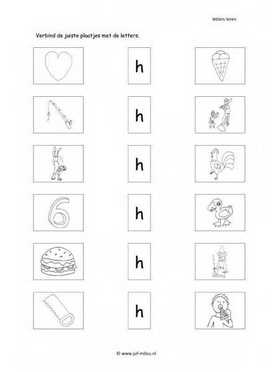 Leren lezen H letter verbinden 2